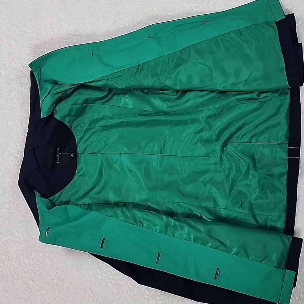 Talbots Lightweight Navy Button Front Jaccket Wit… - image 7